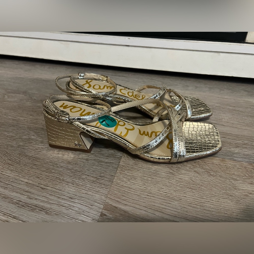 Sam Edelman Metallic Block Heel Sandals